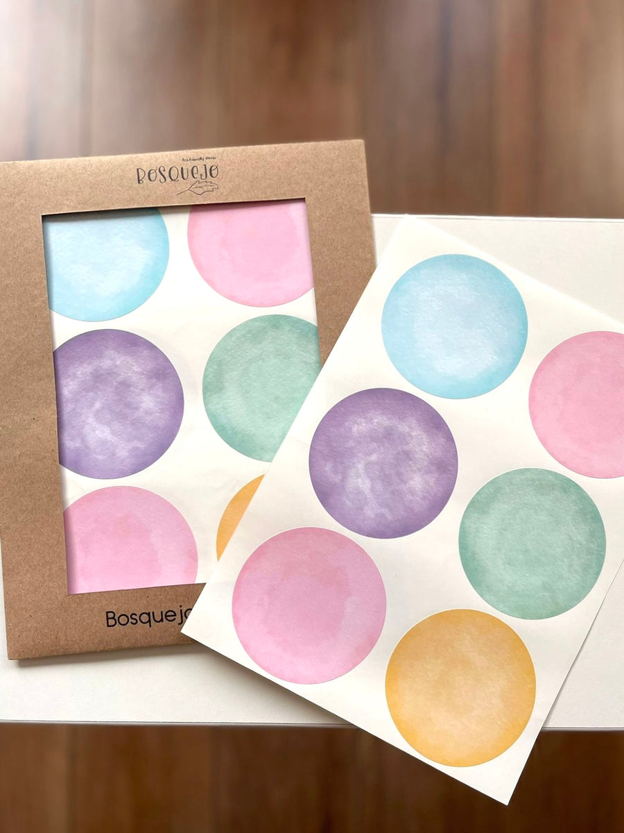 WATERCOLOR DOTS WALL DECALS Bosquejo