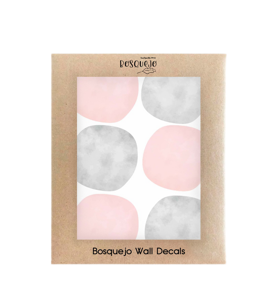 PINK & GRAY DOTS WALL DECALS Bosquejo